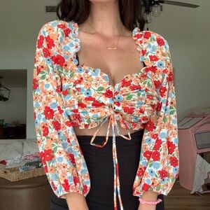 Fiestar NWT floral crop top size large NOT LSF